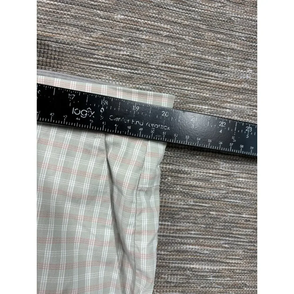 Tommy Bahama Mens 40 Golf Shorts Sage Green Plaid Performance Stretch Flat Front
